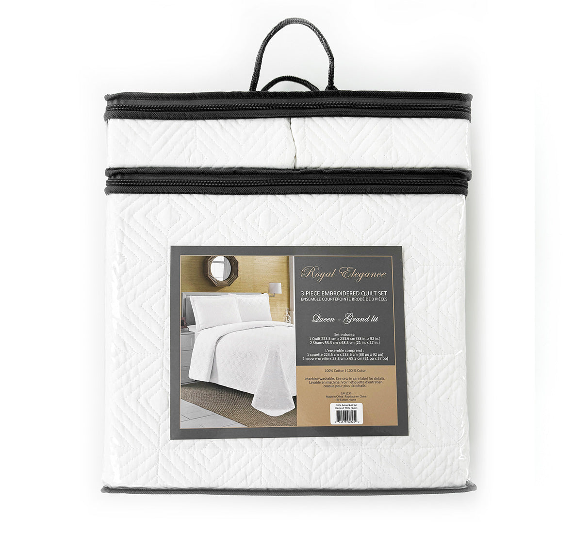 3Pc Quilt Set - 100% Cotton