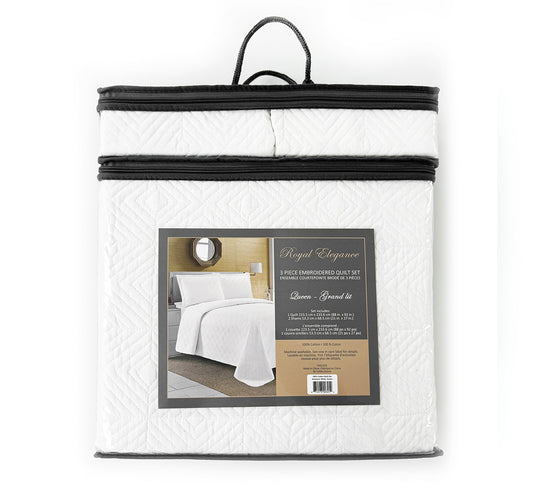 3Pc Quilt Set - 100% Cotton